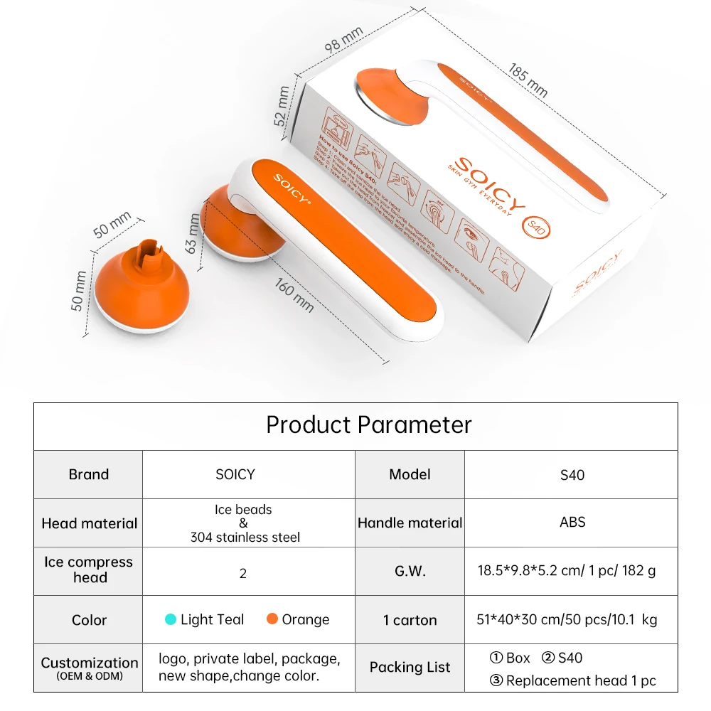 Face Ice Roller Massager Spicy S40 Ice Roller face and body massage cooling skin lifting face iceroller