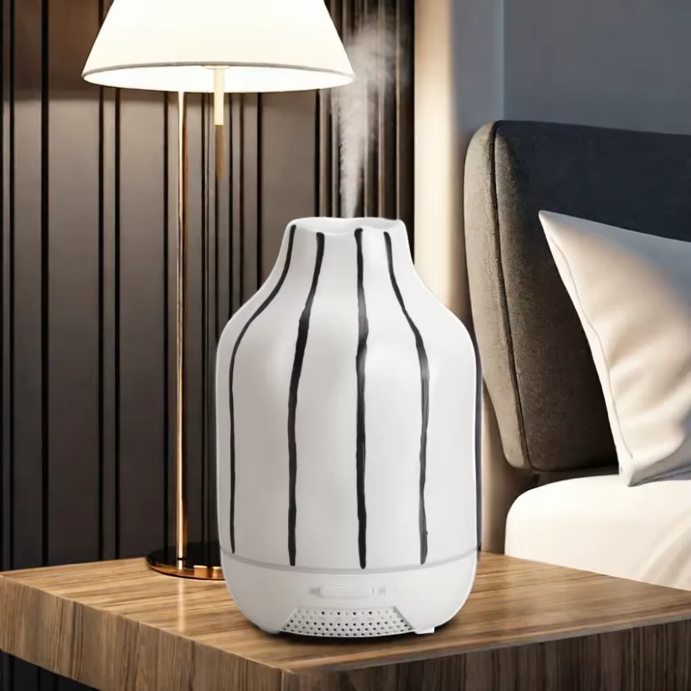 White Luxury Ceramic Aroma Diffuser Electric Air Fresher Home Fragrance Machine for Bedroom Scents