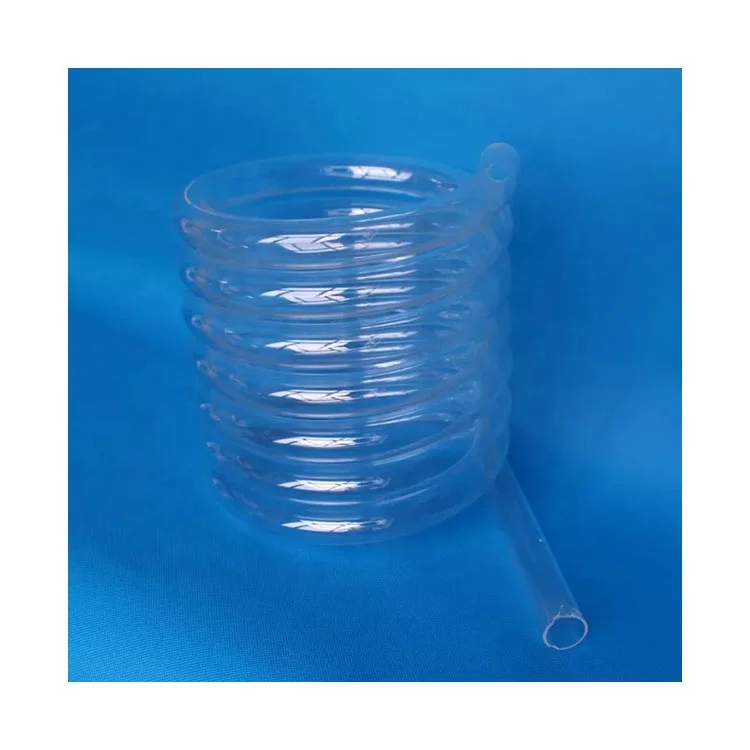 Customized high purity Polished transparent Helix deep processing spiral quartz tube