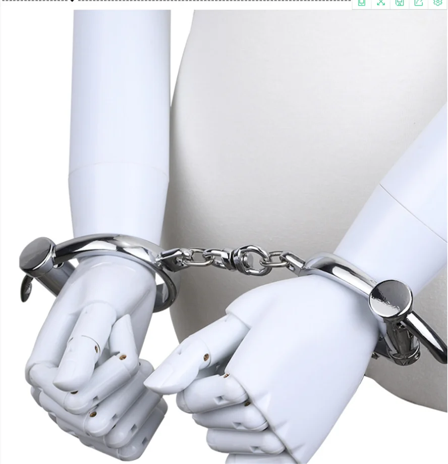 Профессиональные хромированные никелированные стальные наручники BDSM используют 2 клавиши двойной замок эротические аксессуары