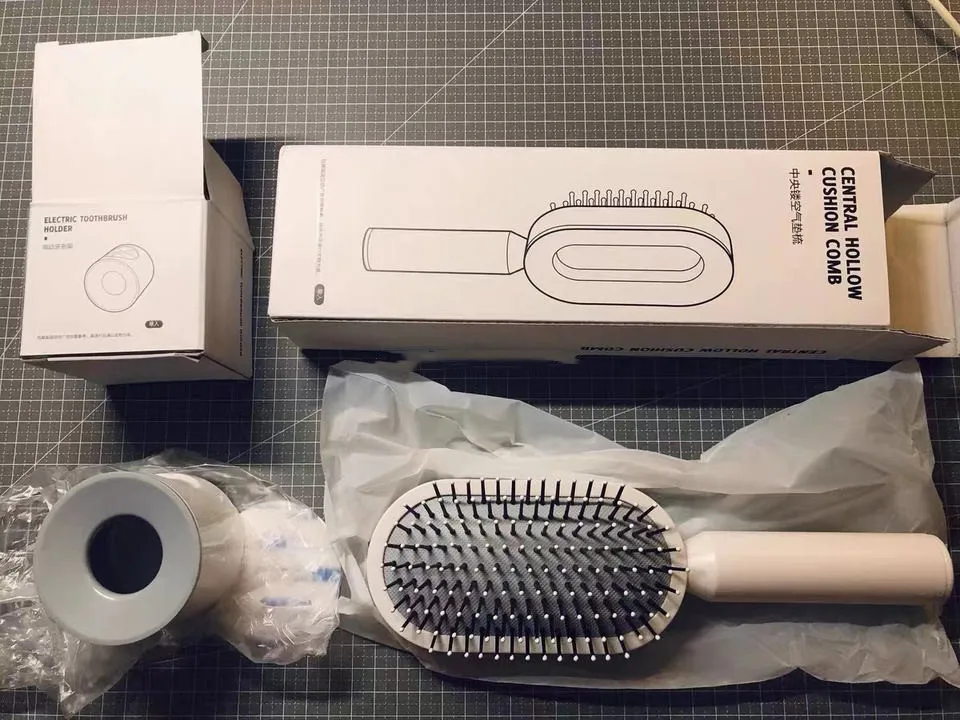 Personalized 3d New One Key Clean Design Massage Comb Air Cushion Easy Clean Hairdressing Self Cleaning Hair Brushes For Women