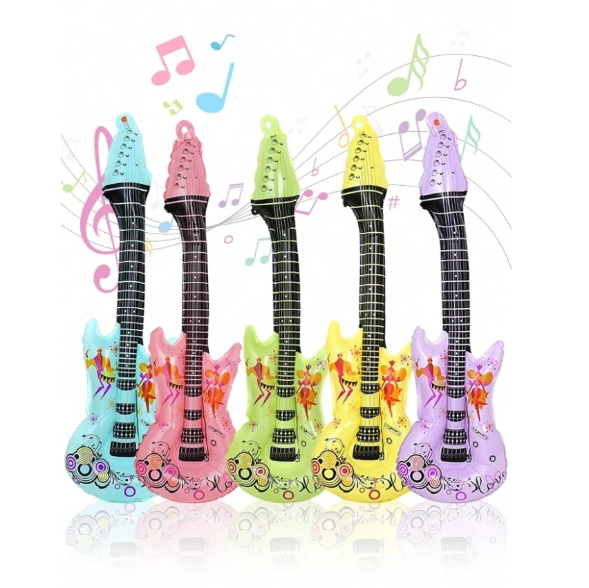 Coloful  PVC small inflatable guitar toy for kids