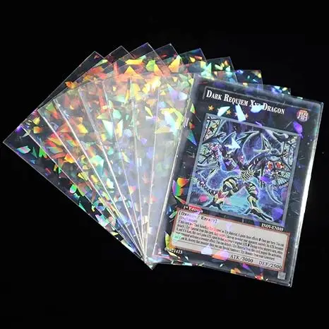 100 pcs Laser Flashing Card Pocket Protector Holographic Idol Photo Sleeves Ultra Super Photocard Protector
