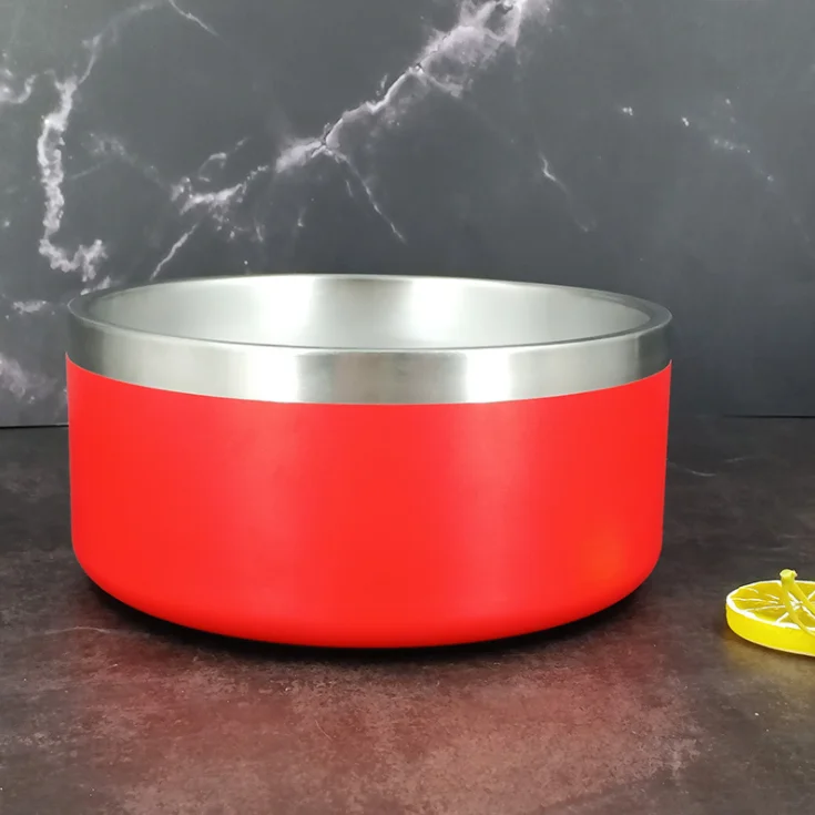 Хит продаж, кормушка для пищевых продуктов Watersy из нержавеющей стали с двойными стенками, 42 унции, 64 унции, портативная миска для домашних животных большой вместимости с логотипом на заказ