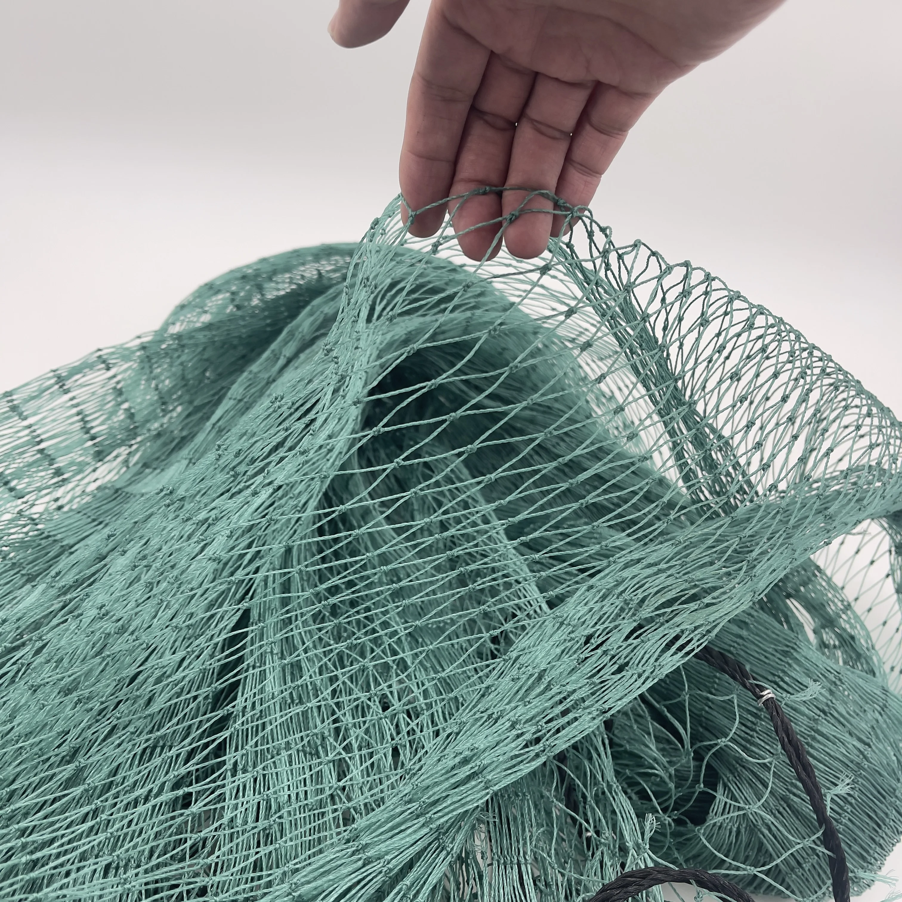 Hot sale 9PLY 15PLY 150MD 100M  single double  Knotted PE Fish Net HDPE trawl net