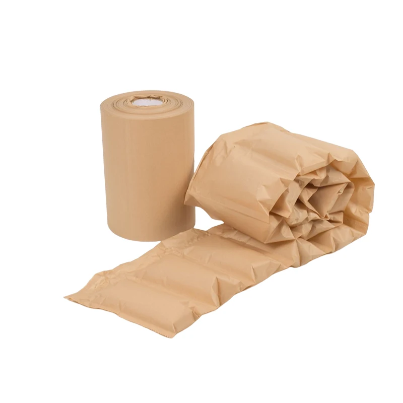 Eco-friendly Packaging Solution Customized Logo Size Bubble Fillow Inflabtable Bag Paper Air Cushion Film