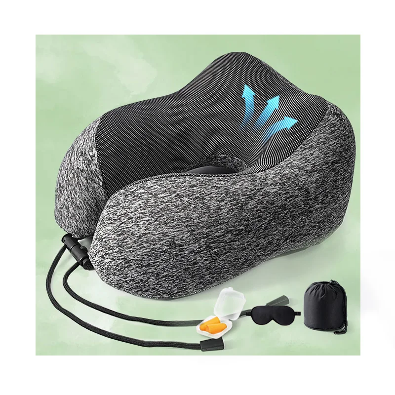 2024 Wholesale Comfortable  Neck Pillow u shape Plane Pillow for Traveling with Storage Bag for Sleeping