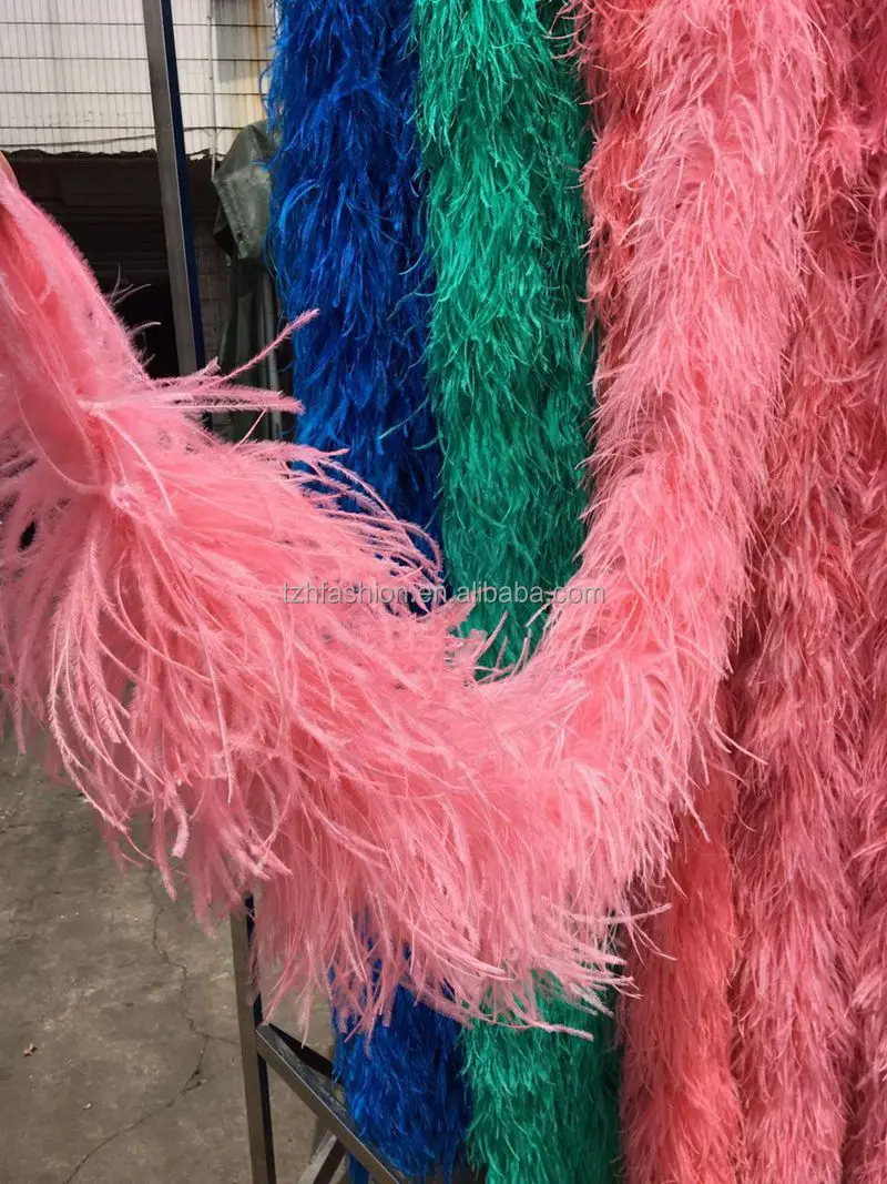 Custom Dyed Emerald Color Ostrich Feather Boas 4ply 6ply 8ply Dance Clothing Banquet Party Decoration