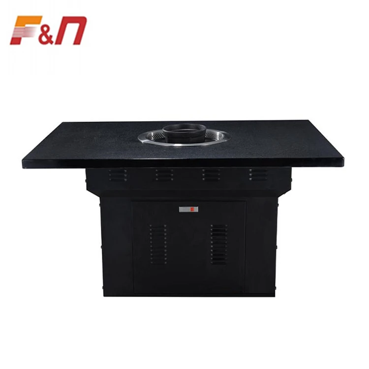 Commercial factory price custom smokeless square hotpot dining table