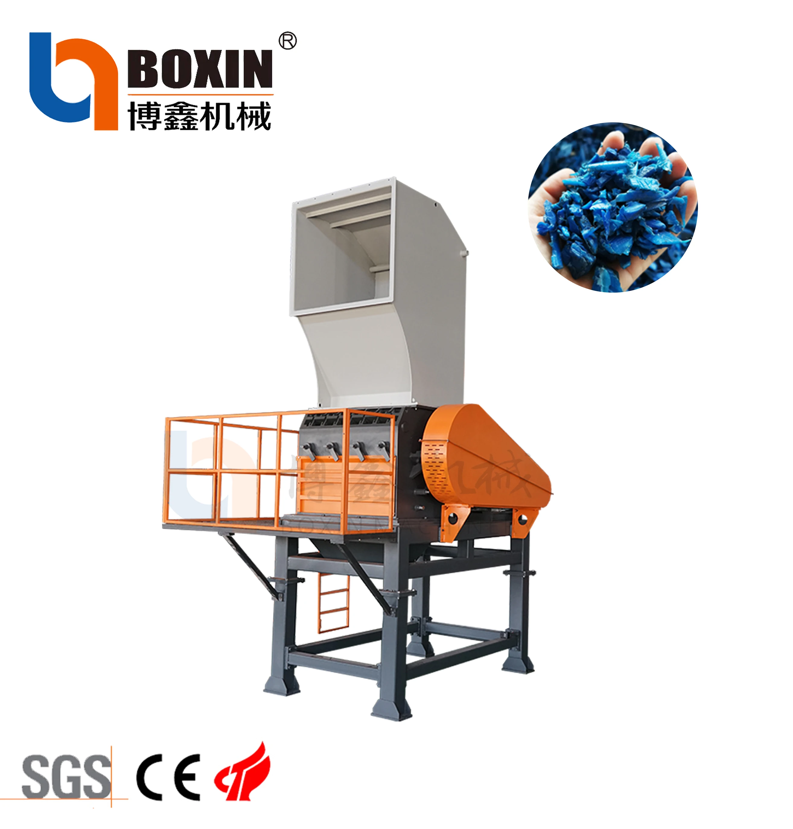 500kg/h BOXIN glass recycling machine plastic crusher tire shredder metal textile hard drive shredder