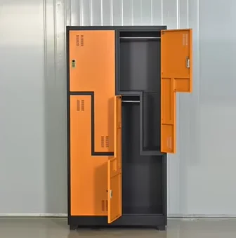 Office Iron Furniture Orange Color 4 door and 2 section Steel Material Z Shape Multi-used Storage Metal Filing Cabinet