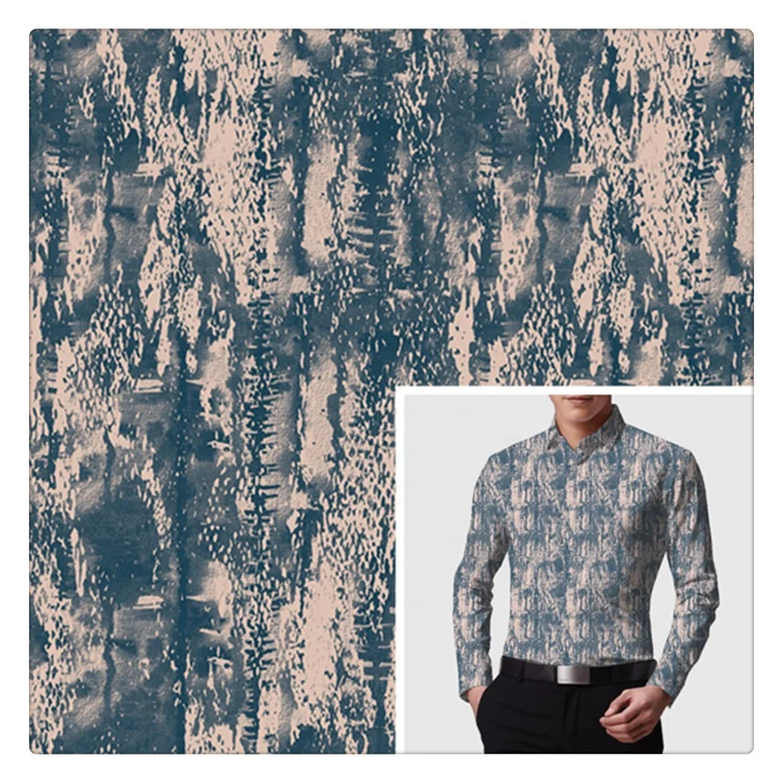 Wholesale Pure Cotton Material Woven T shirts SOLID Snake Printed Fabric For Men