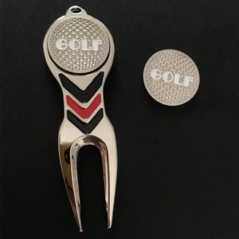 Custom Metal Magnetic Ball Marker and Divot Repair Tool Keychain Golf Accessories for Men
