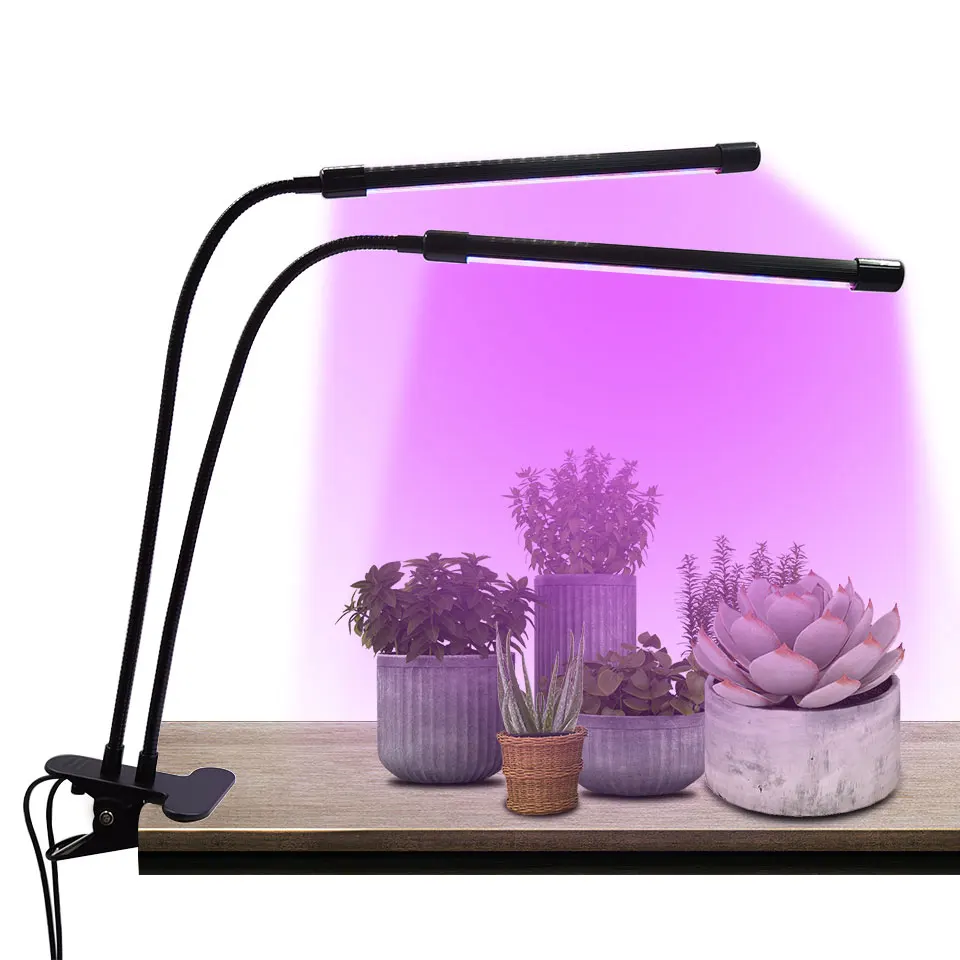 Portable Folding 2 Tube Small Desk Supplement Indoor Garden Changing Usb Best Clip Desktop Led Night Growth Plant Lamp For House