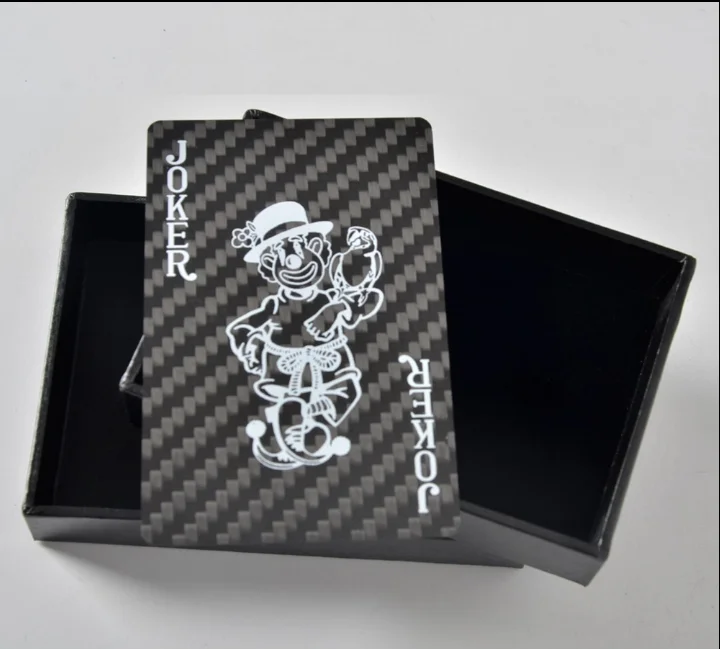 custom Luxury Durable  3k twill matte weaves waterproof 100% real carbon fiber poker playing cards for party games