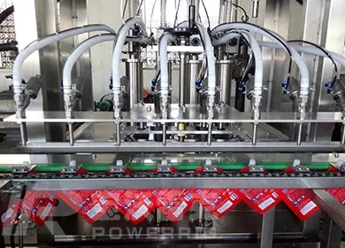 Automatic Mayonnaise Paste Sauce Liquid Soft Drinks Juice Stand Up Spout Pouch Filling Machine