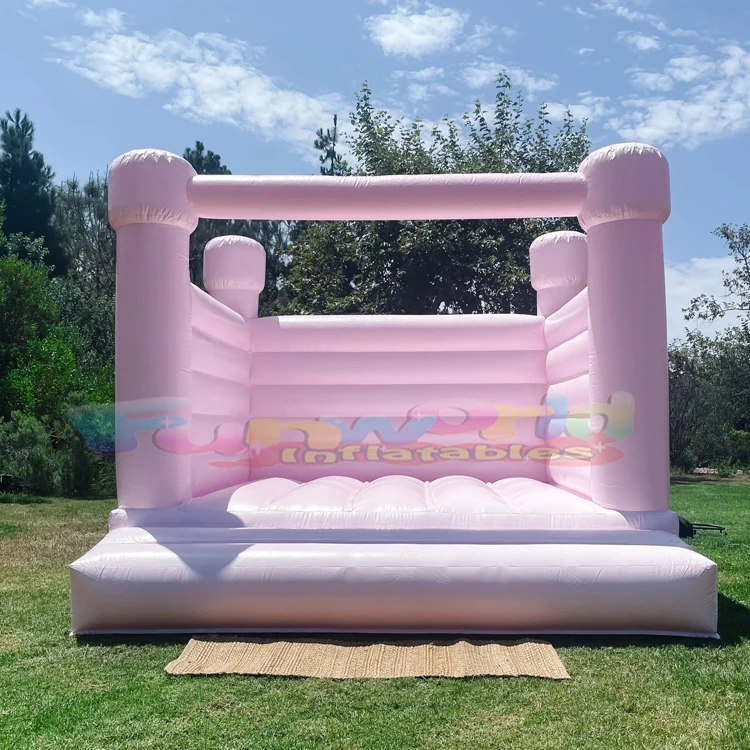 Commercial kids party bouncer jump bouncing castle bouncy house inflatable white combo bounce with slide