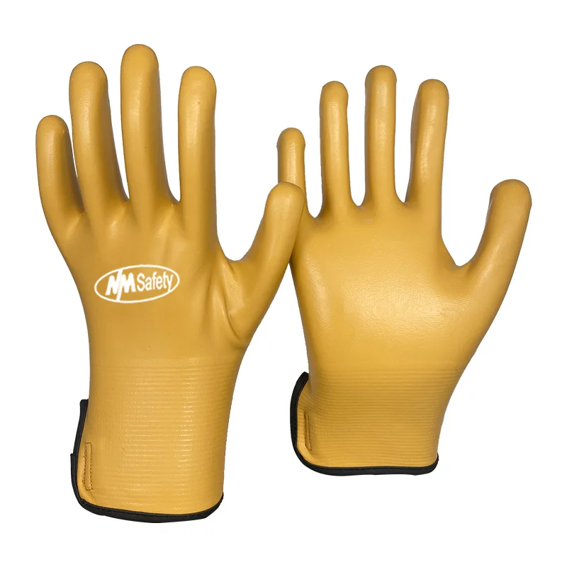 NMSAFETY Microfoam Nitrile Fully Coated Gloves Breathable Waterproof Safety Work Gloves Manufacturer
