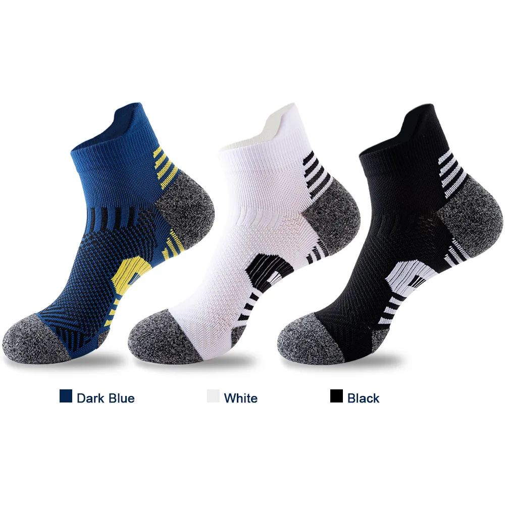 Oem Calcetines Customize Knitted Designer Manufacturer Mens Sport Polyester Ankle Terry Sport Socks