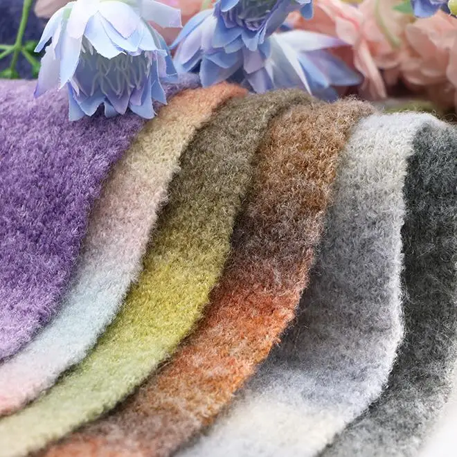 Xinglin Factory wholesale 7NM gradient loopb Yarn 59% acrylic 33% nylon 8% wool Fancy Yarn  for A/W sweaters knitting