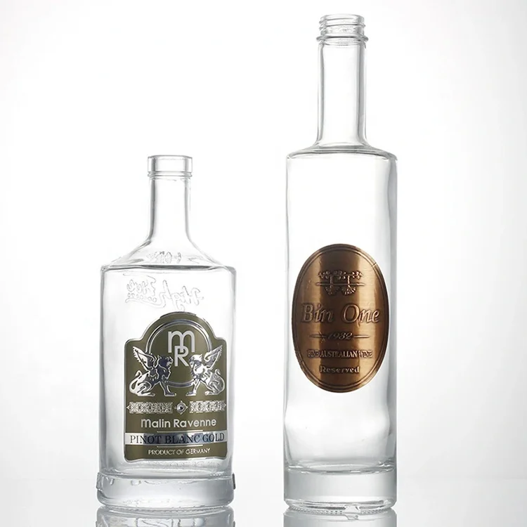 Customized Aluminum Tin Pewter Sticker Metal Brandy Gin Whiskey Whisky Vodka Bottle Label