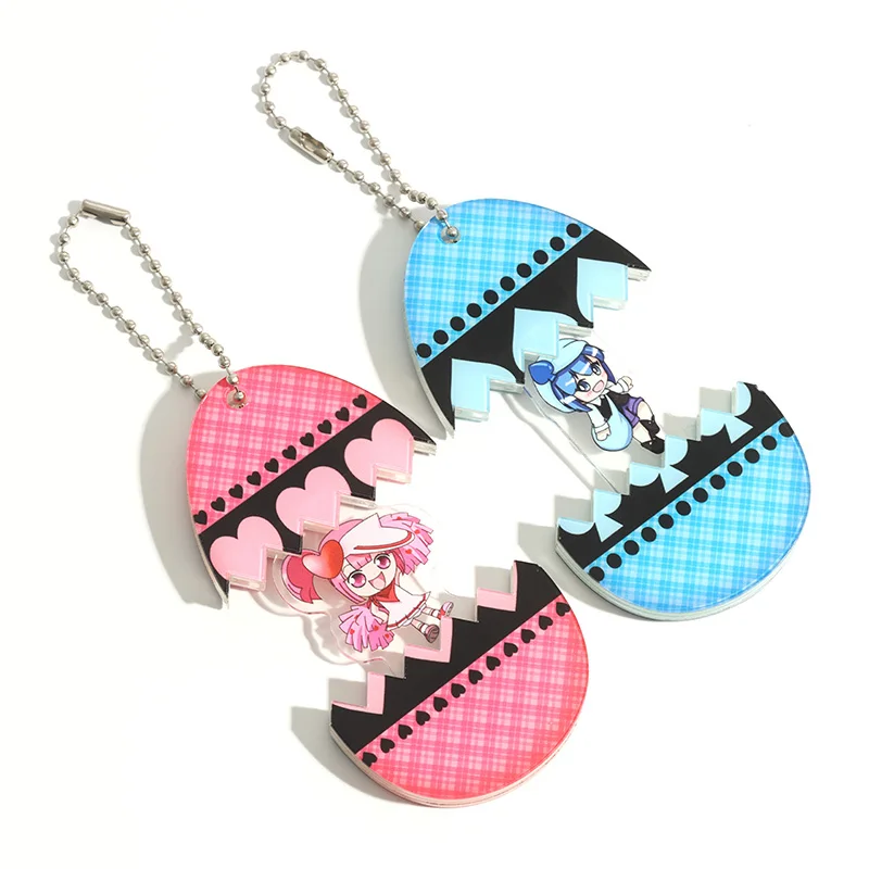 Vigreat Connected Acrylic Charms Opening And Close Retractable Egg Capsule Toys Pulling Type Egg Keychain Cute