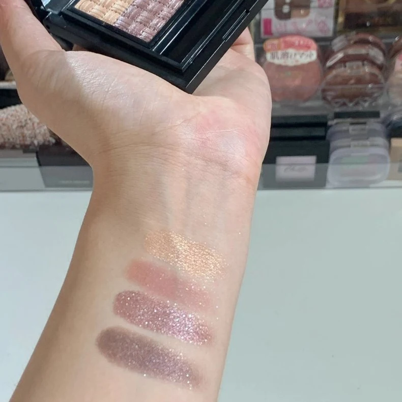 Private Label 4 Color High Pigment Glitter Sparkle Eye Shadow Matte Shimmer Makeup Smoky Purple Brown Black Eyeshadow Palette