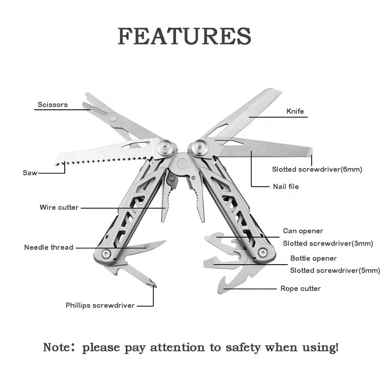 EDC Camping Hardness  Multitool Plier Cable Wire Cutter Multifunctional Multi Tools Outdoor Camping Folding Knife Pliers