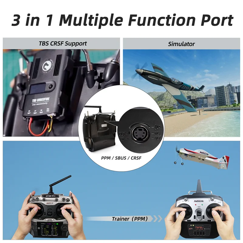 Factory RadioLink Mix Control CRSF Remote Controller  AT9S PRO USB Upgrade 10 and 12 Channels Aircraft RC Transmitter