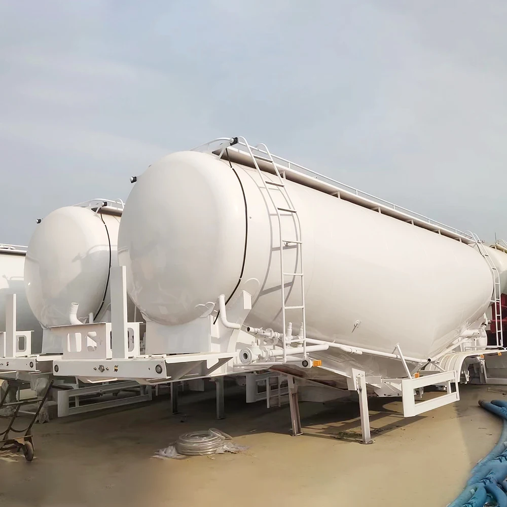 3 Axles 40cbm 45m3 Bulk Cement Carrier Powder Tank Semi Truck Trailer
