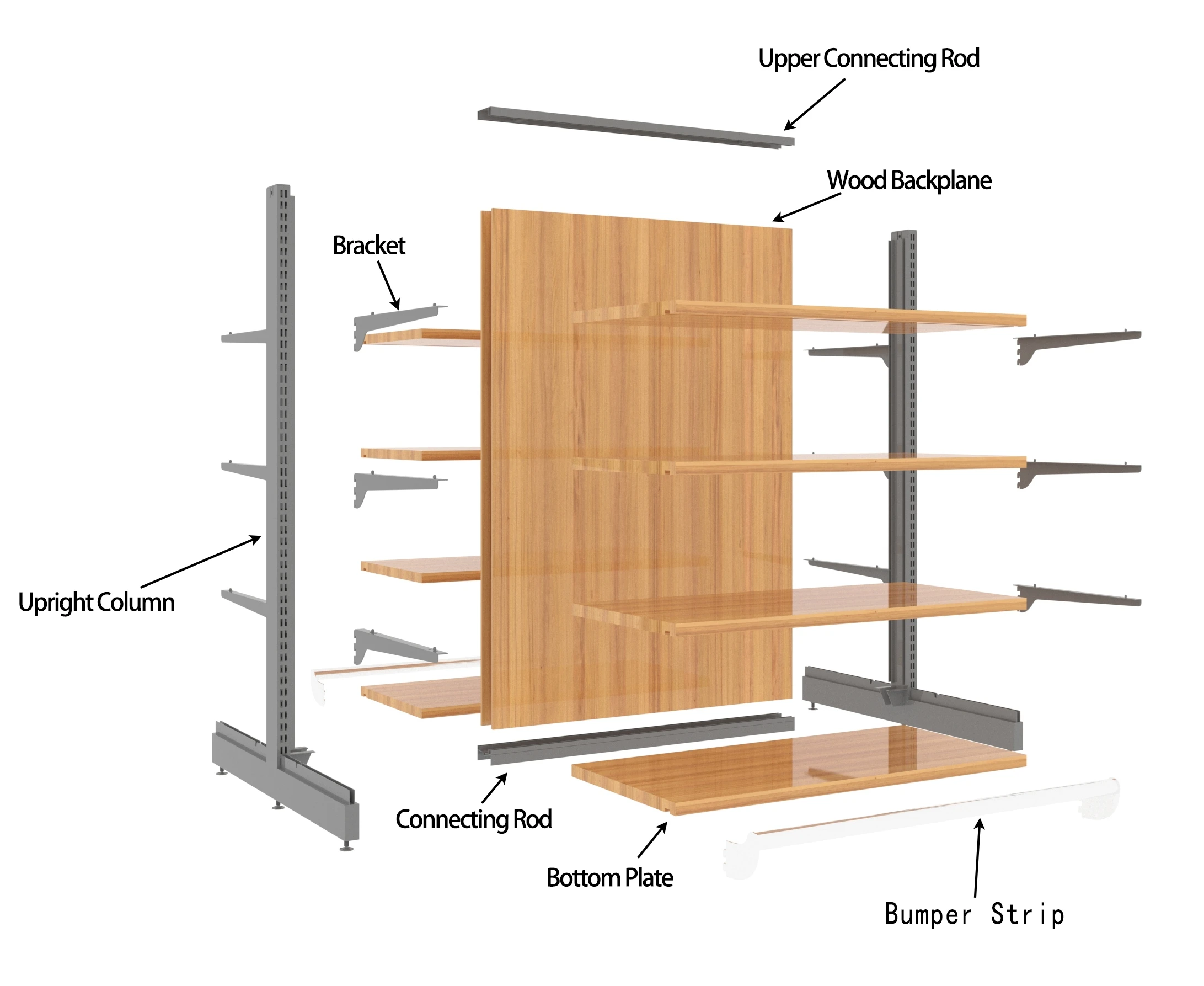 XINDE High quality 5 Lays Metal Wire Basket Candy Potato Chip Rack Snacks Display Stand for Market