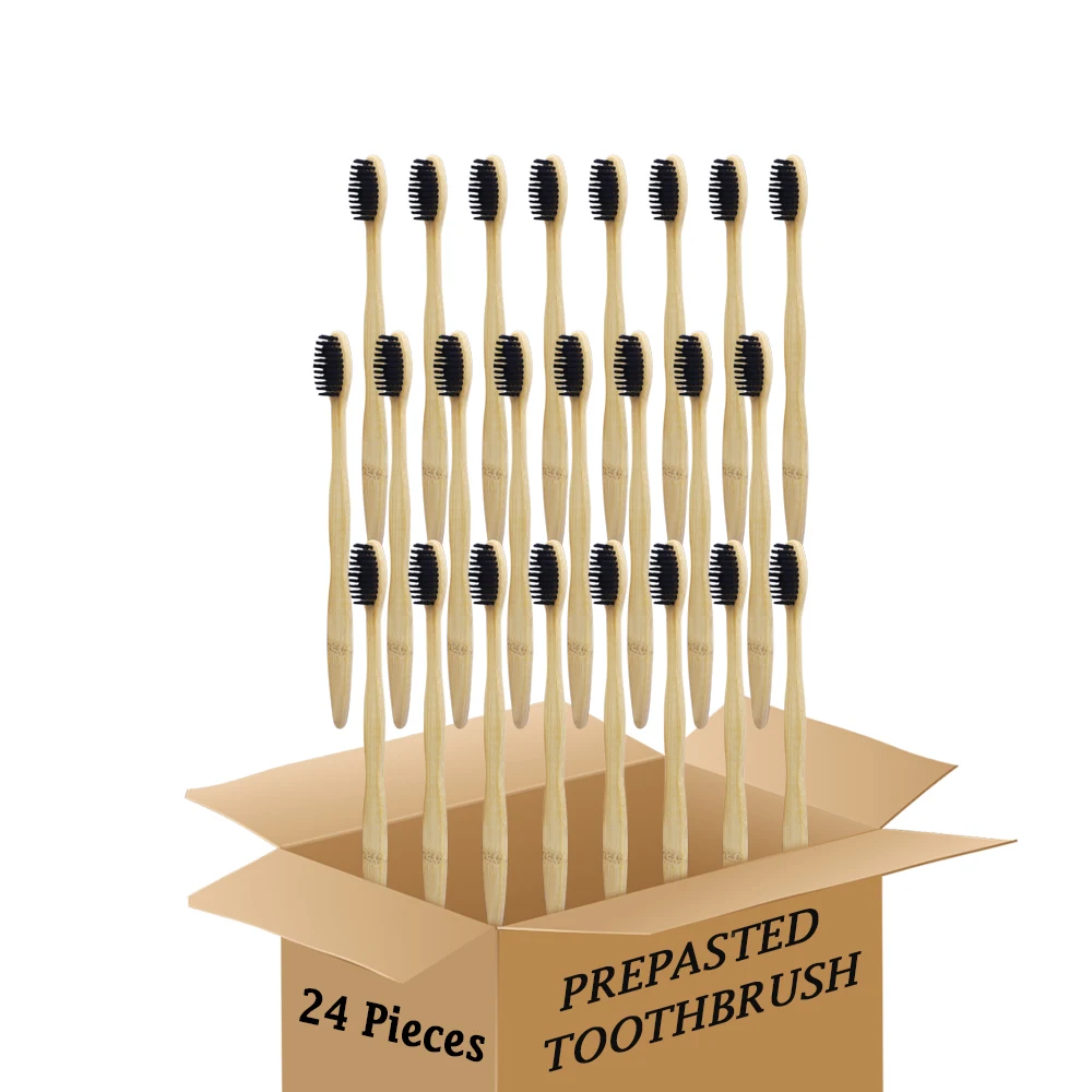 Pre-Pasted Disposable Bamboo Toothbrush  Wholesale  Bamboo Toothbrush for Adult Oral Care