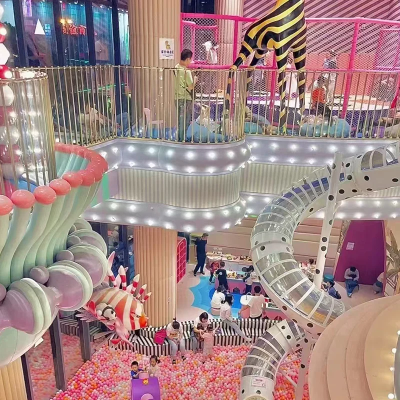 Large Maze Playland Soft Adventure Kids Slides Indoor Plastic Playground for Shopping Mall