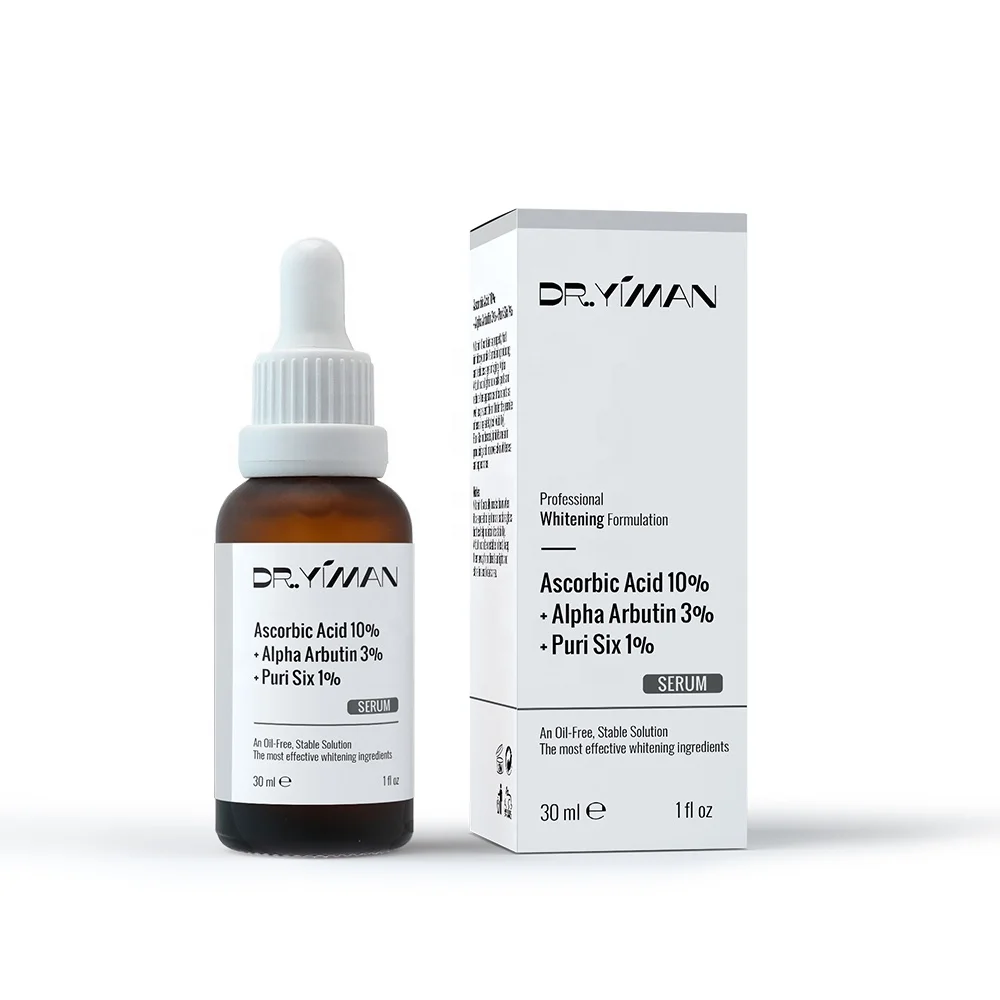 Private Label 30ml Ascorbic Acid Vitamin C 3% + Alpha Arbutin 3% + PURI SIX 1% Whitening Face Serum