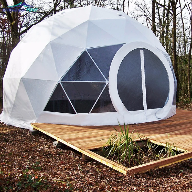 Aluminum hotel waterproof pvc outdoor dome glamping tent concrete geodesic dome house
