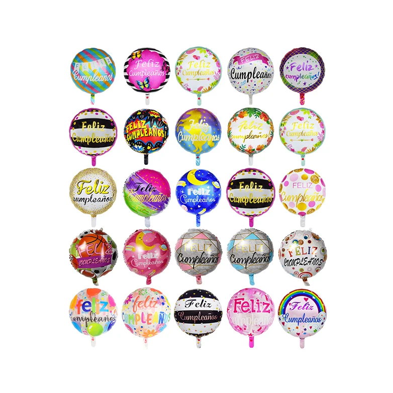 Ball Shape Helium Inflador De Globos Happy Birthday Party Decorations Globos Foil Colorful Globos Metalizados