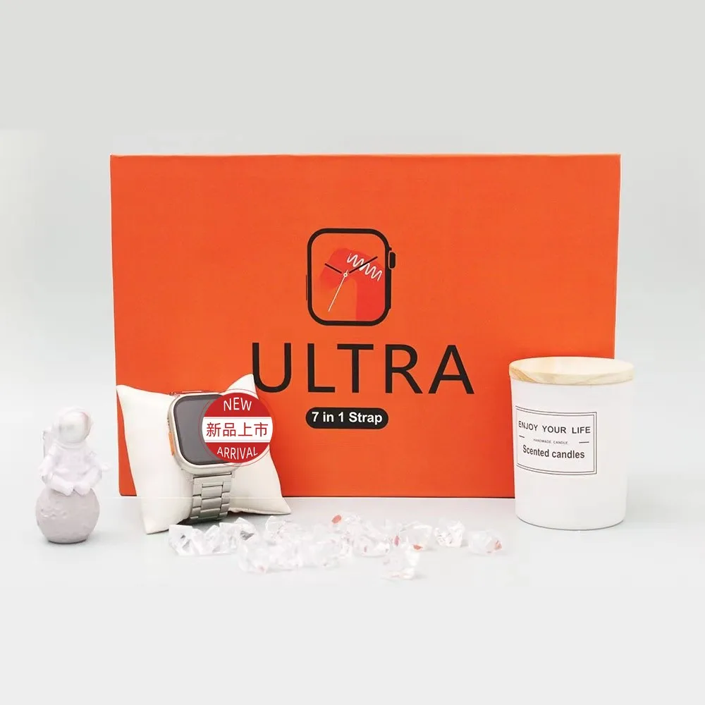 Gift No.1 7in1 ultra smart watch with 7 straps metal ocean rubber nylon 49mm wireless charger BT call 7 in 1 ultra smartwatch