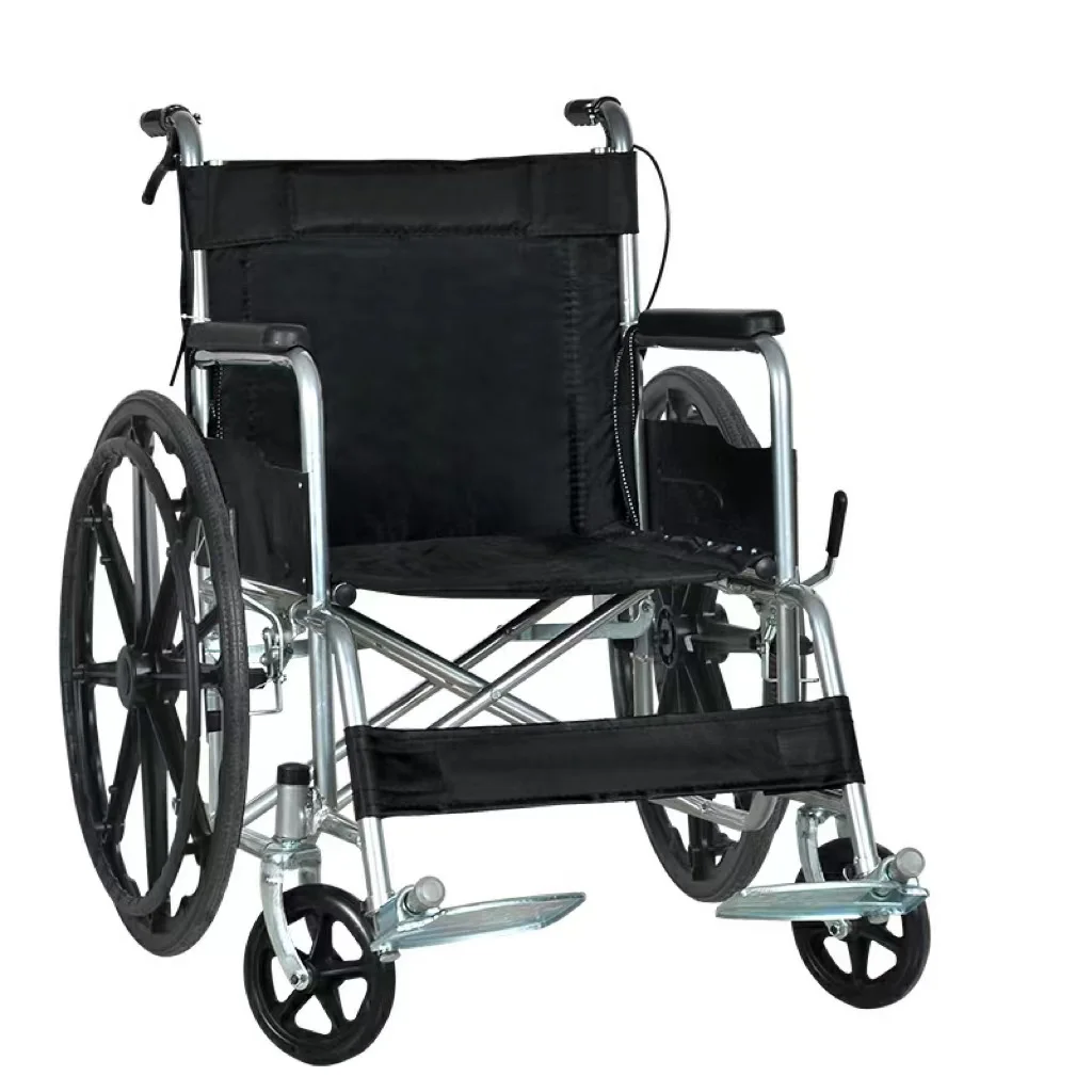 Standard Economic Folding Lightweight Manual Steel Wheelchair For Adult Elderly