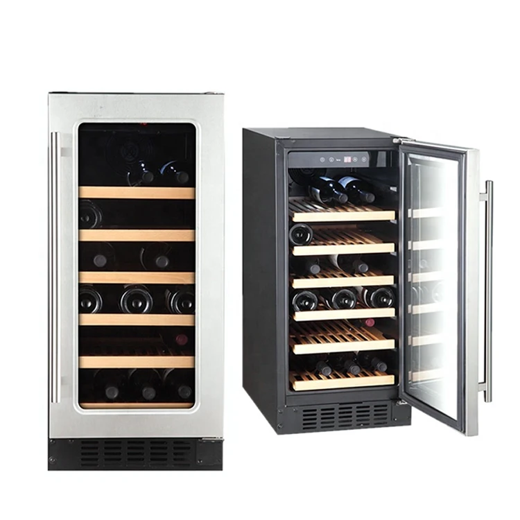 Candor factory price buy wine fridge compressor 33 bottles steel built in wine coolers for sale