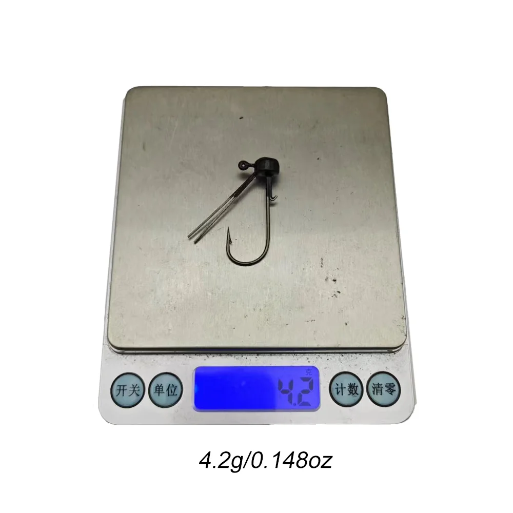 20pcs Weedless Hooks Jig Heads Fishing Worm Football