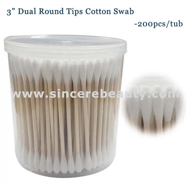 6 Inch Single Tip Wooden Stick Cotton Bud Beauty Swab