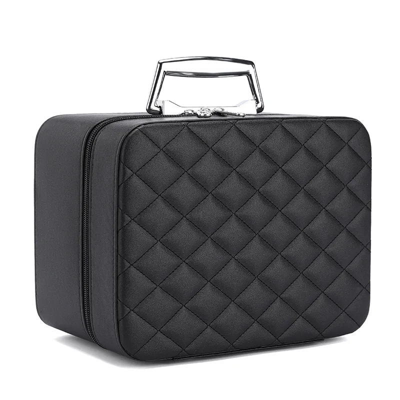 Wholesale Pu Cosmetic Bag With Makeup Mirror For Girl Custom Toiletry Bag Leather Makeup Bag Vanity Two Layers Case Personalized