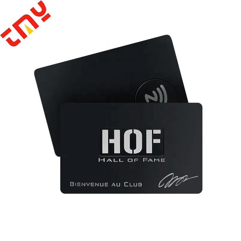 Programmable Stainless Steel Contactless Metal Tag Plain Blank Full Matte Black 216 NFC Business Card