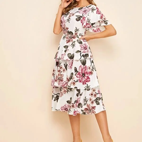 2022 низкая цена повседневные шелковые платья макси с цветочным принтом для женщин оптовая продажа