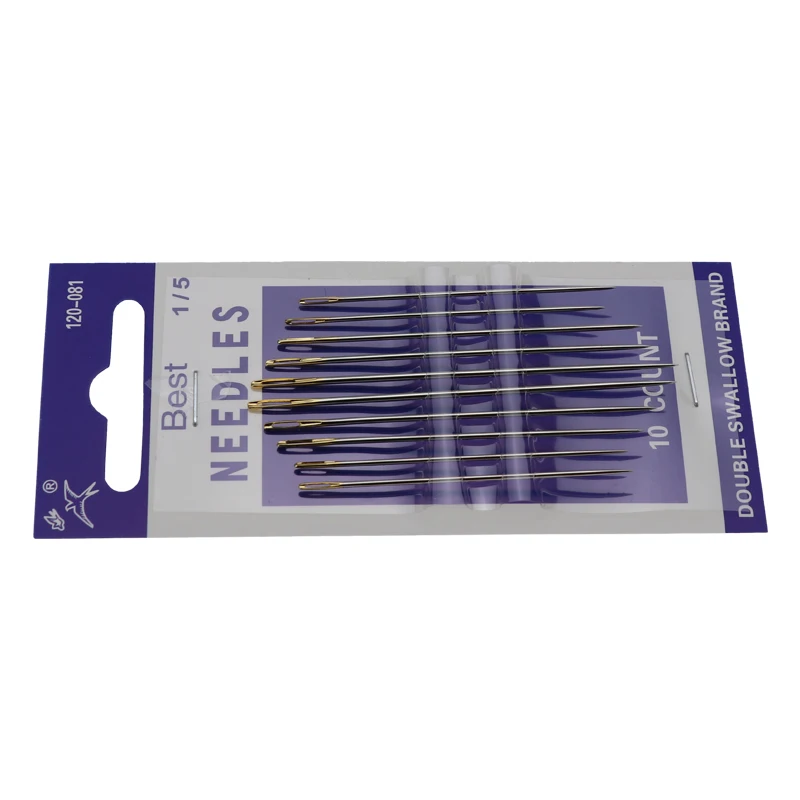 10pcs Wholesale cross stitch needles hand sewing needles Embroidery Needles with Gold Tail 120-081