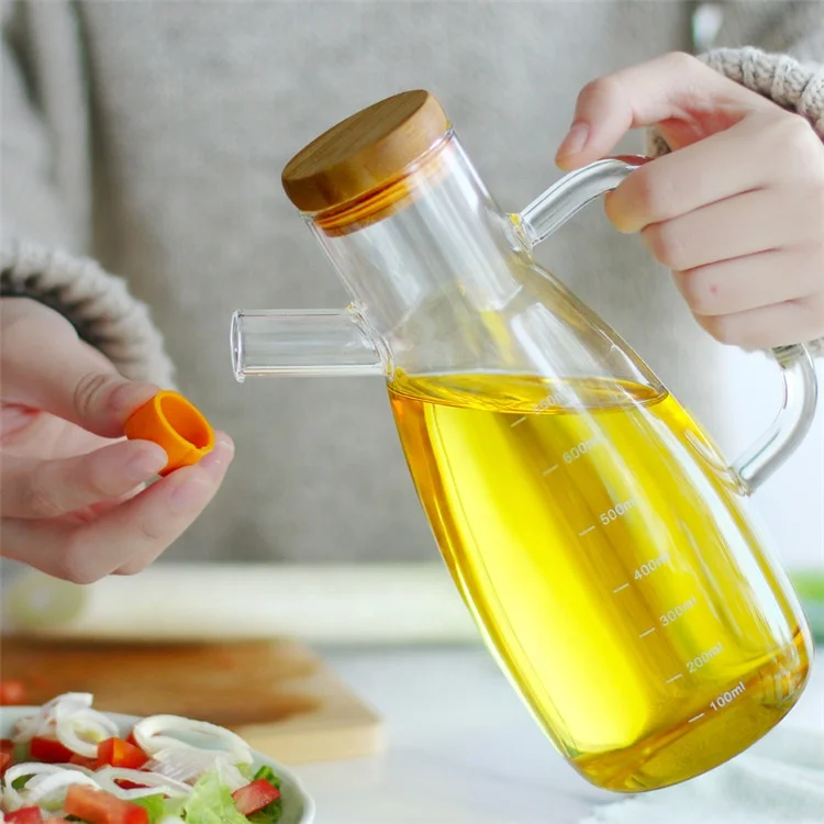 Lead-Free Corrosion Resistant Glass Olive Oil and Vinegar Bottle Clear Dispenser Storage Bottles