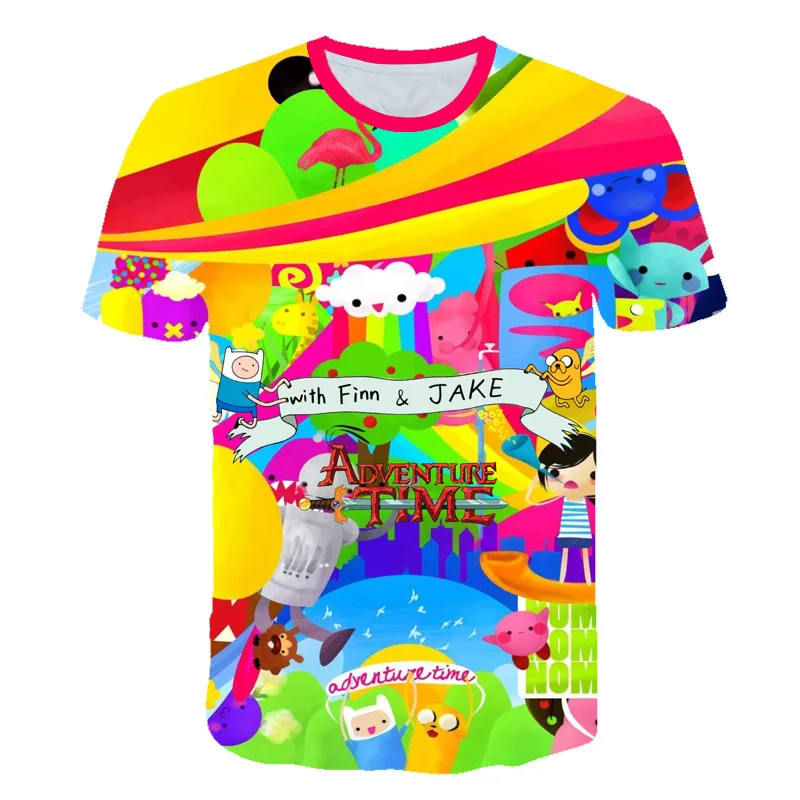 Summer new animation Adventure Time T-Shirt Finn and Jake tshirt man The dog face funny Cartoon 3d print Unisex t shirt men
