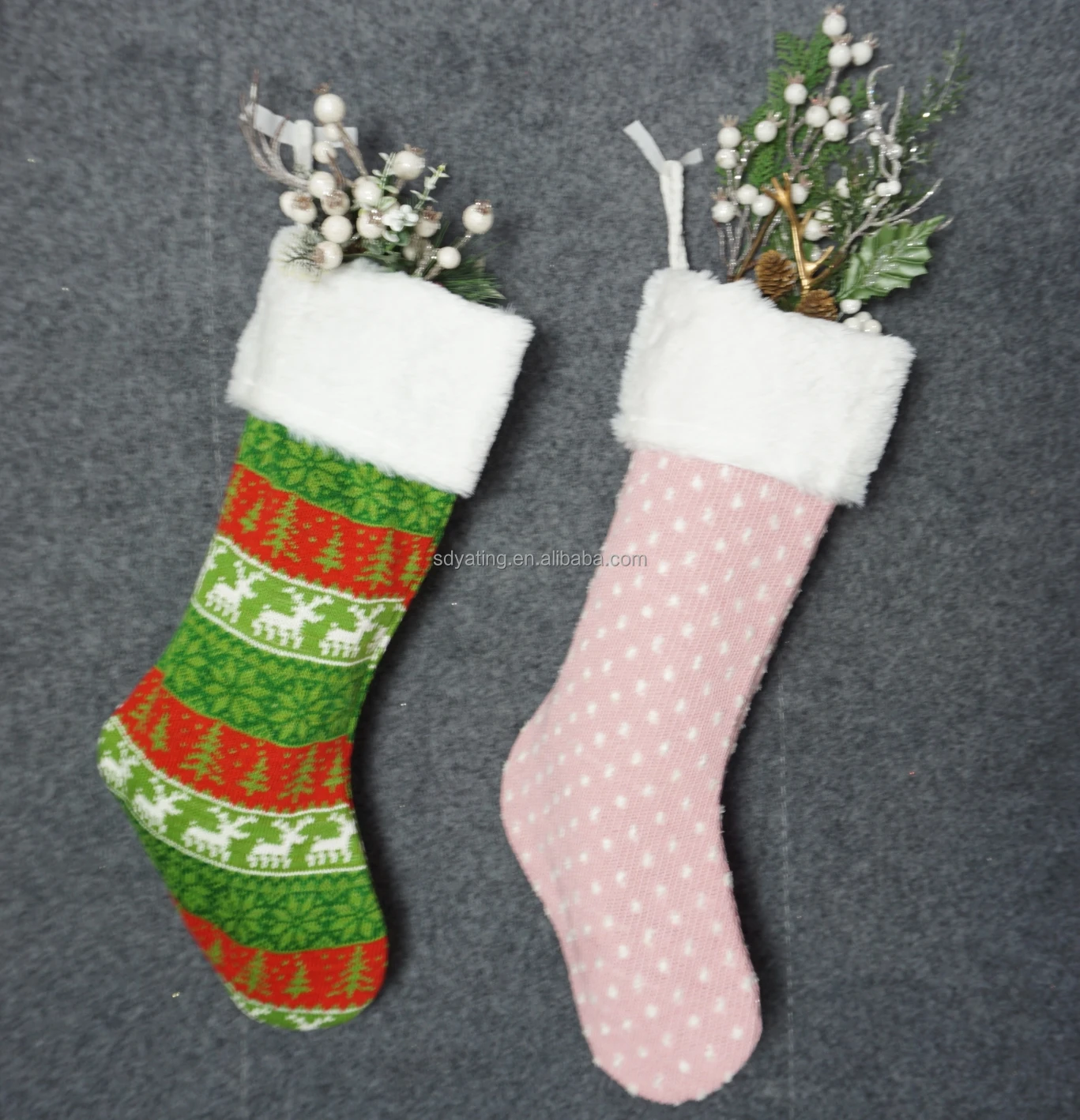 Yating Wholesale Christmas Socks Christmas Stocking Santa Claus Xmas Decoration Christmas Socks