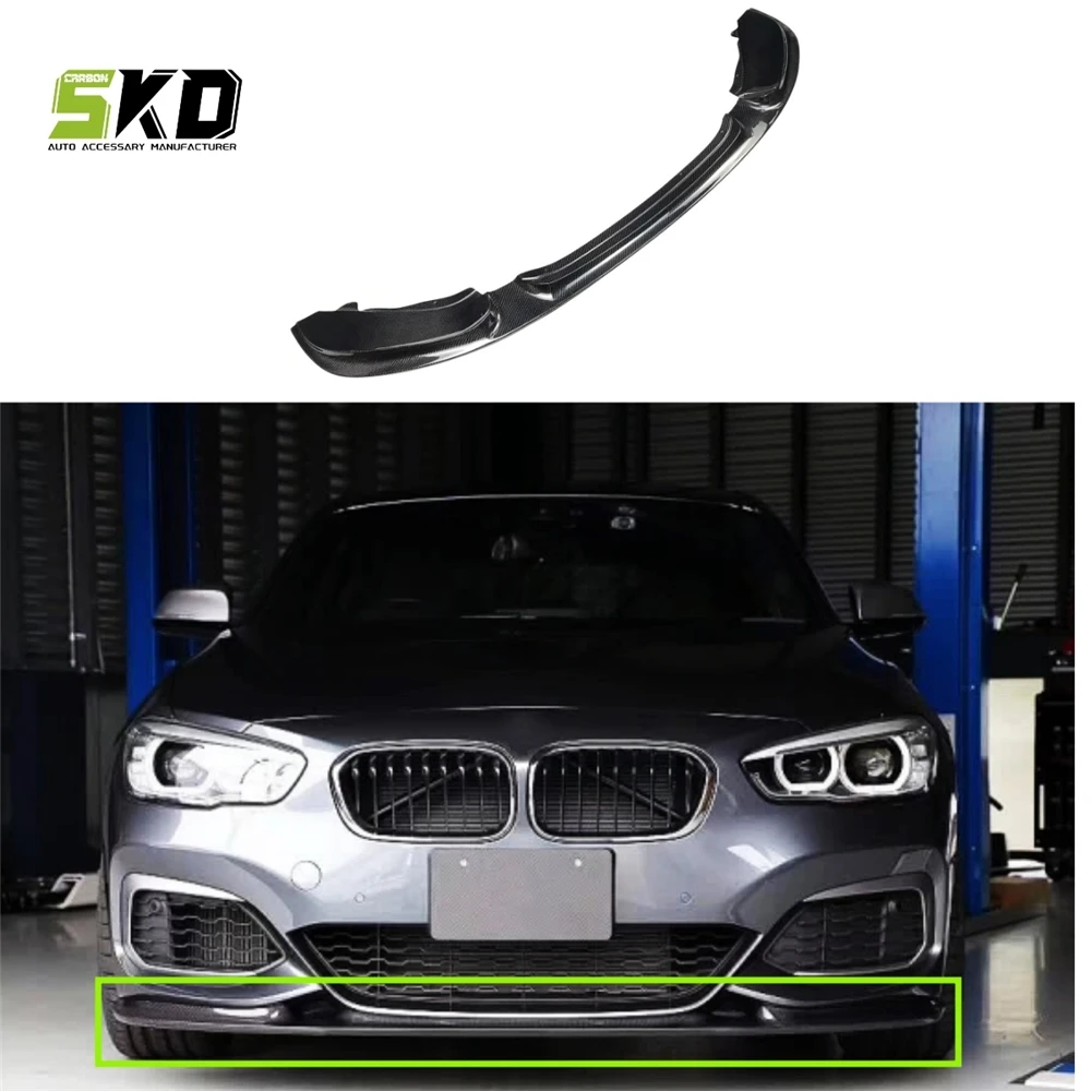 1 SERIES F20 2015-2018 BMW LCI Car Dry Carbon Fiber 3D Style Front Bumper Spoiler Lip body kit Shark Dynamic