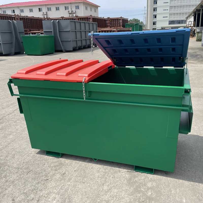 Forklift bottom drop rear skip bin
